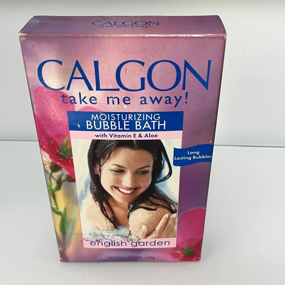 Vintage New Sealed Calgon Take Me Away Moisturizing Bubble Bath English Garden